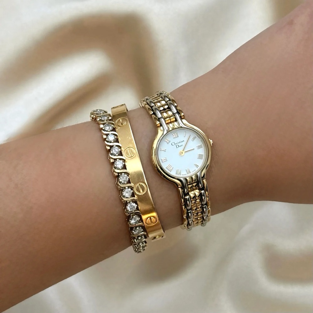 AUTHENTIC RARE VINTAGE DIOR TWO-TONED WATCH
